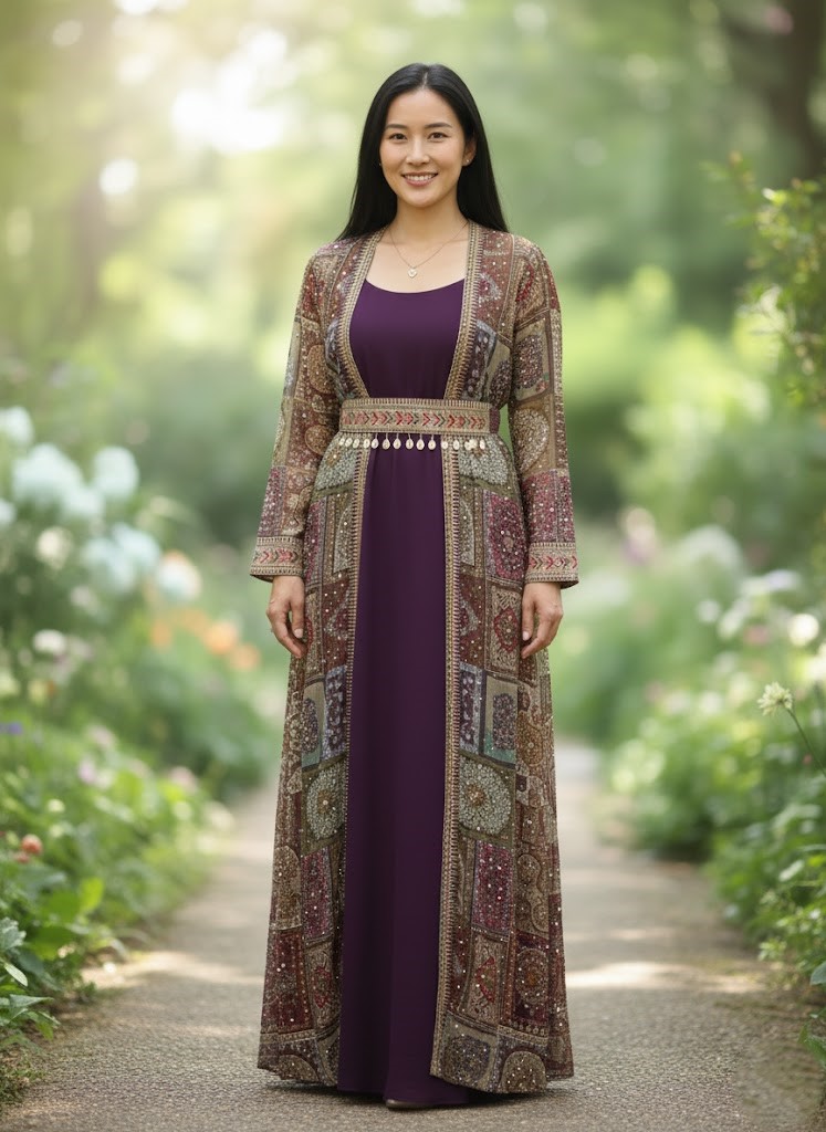 LADIES GOWN PRINTED L/S